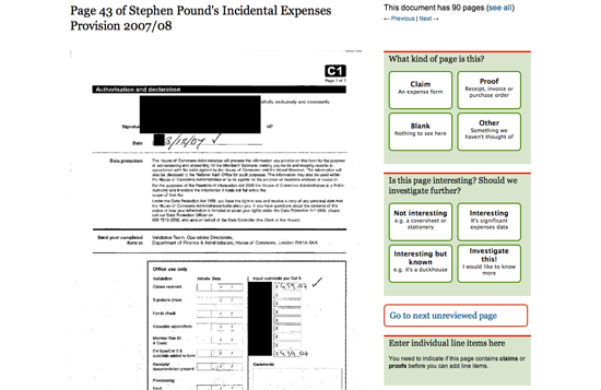 Figure 65. A redacted copy of Stephen Pound’s incidental expenses (The Guardian)