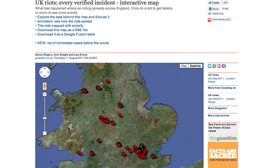 Figure 42. <em>The UK Riots: every verified incident</em> (The Guardian)