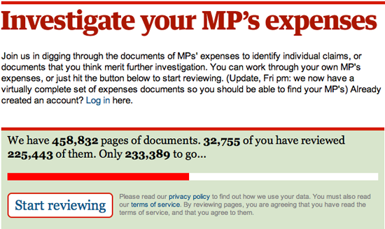 Figure 3. <em>Investigate your MP’s Expenses</em> (The Guardian)